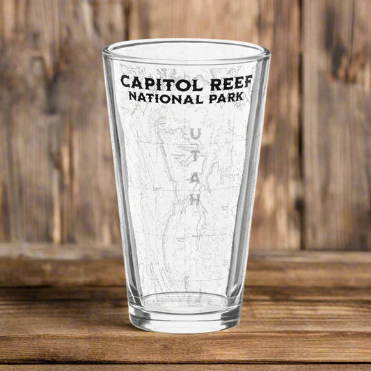 Capitol Reef National Park Topographic Pint Glass pint glass Park Service Apparel Default Title