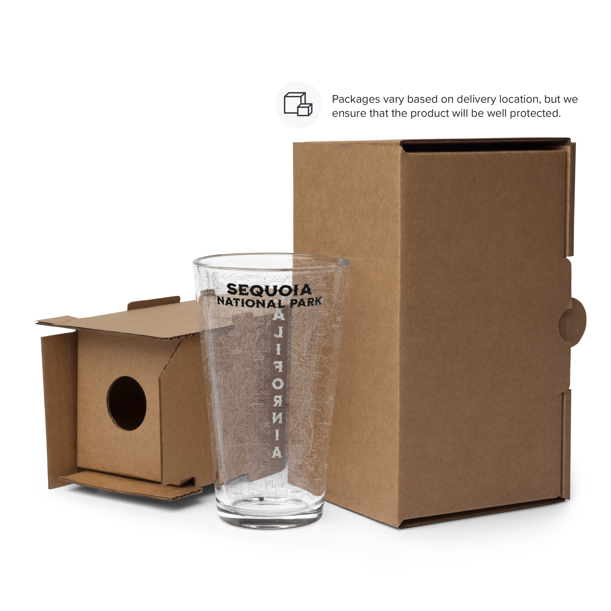 Sequoia National Park Topographic Pint Glass pint glass Park Service Apparel