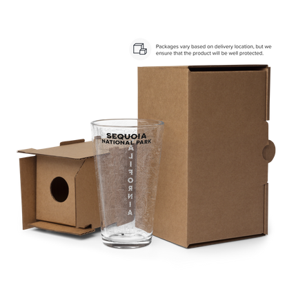 Sequoia National Park Topographic Pint Glass pint glass Park Service Apparel