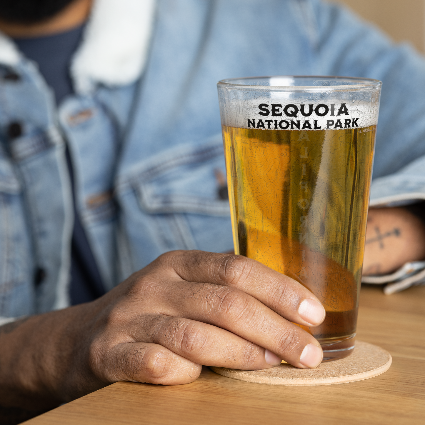 Sequoia National Park Topographic Pint Glass pint glass Park Service Apparel