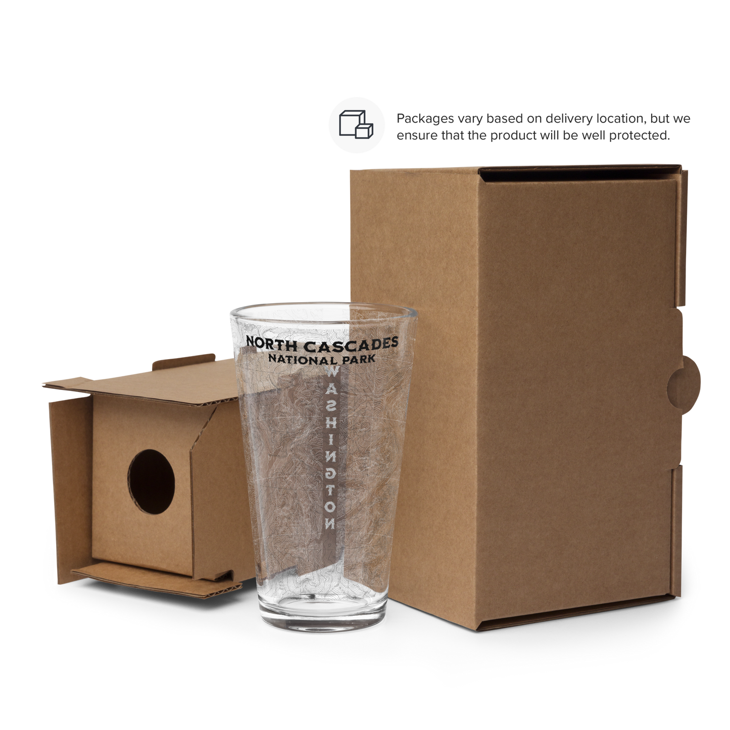 North Cascades National Park Topographic Pint Glass pint glass Park Service Apparel