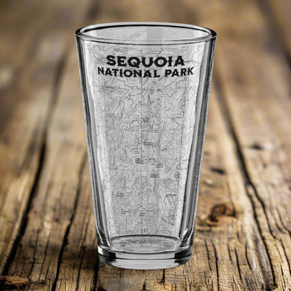 Sequoia National Park Topographic Pint Glass pint glass Park Service Apparel