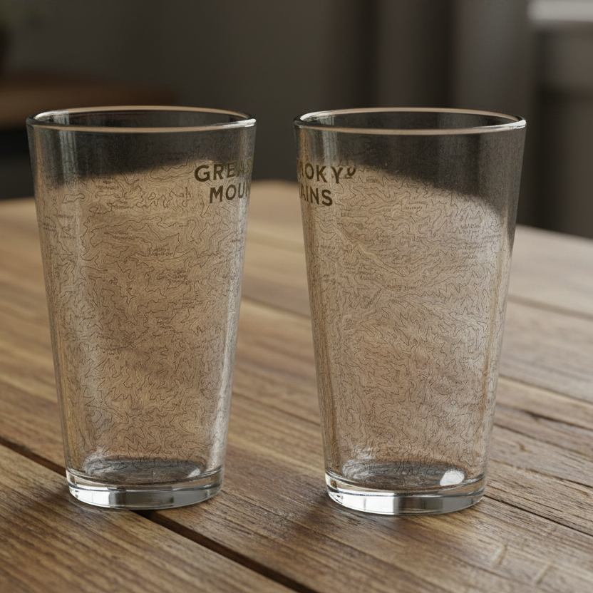 Great Smoky Mountains National Park Topographic Pint Glass