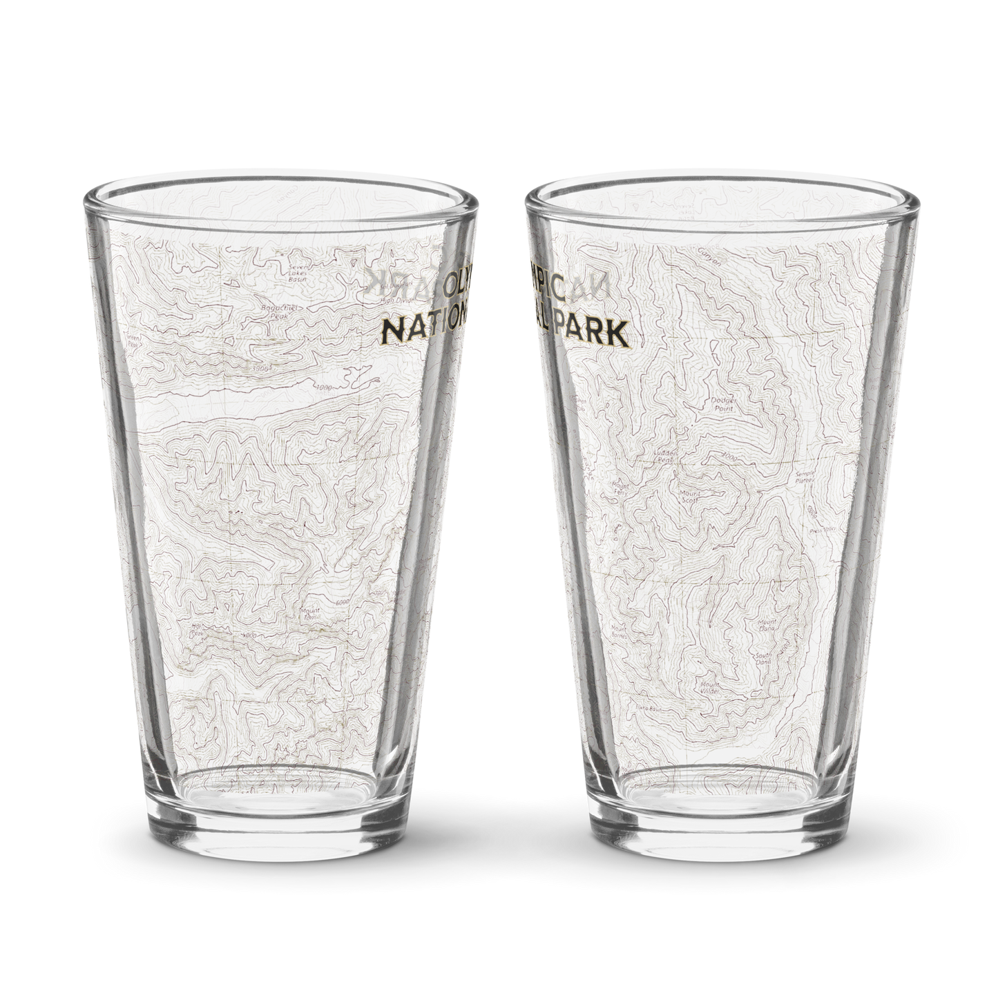 Olympic National Park Topographic Pint Glass Real USGS Topo Map