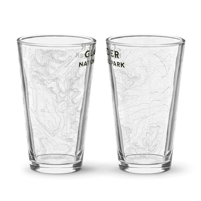 Glacier National Park Topographic Pint Glass