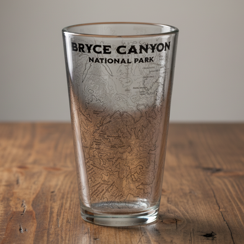 Bryce Canyon National Park Topographic Pint Glass
