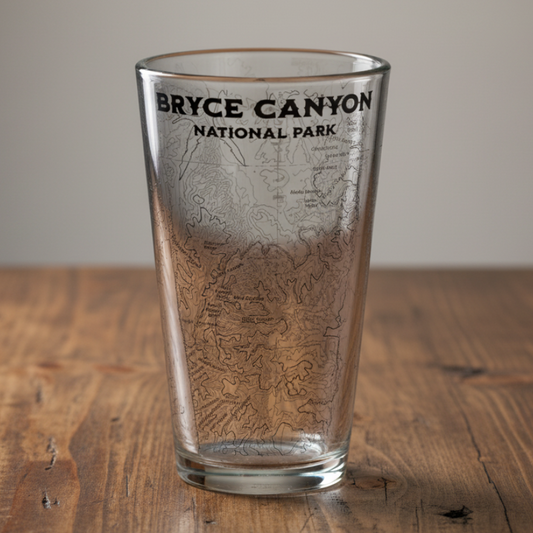 Bryce Canyon National Park Topographic Pint Glass