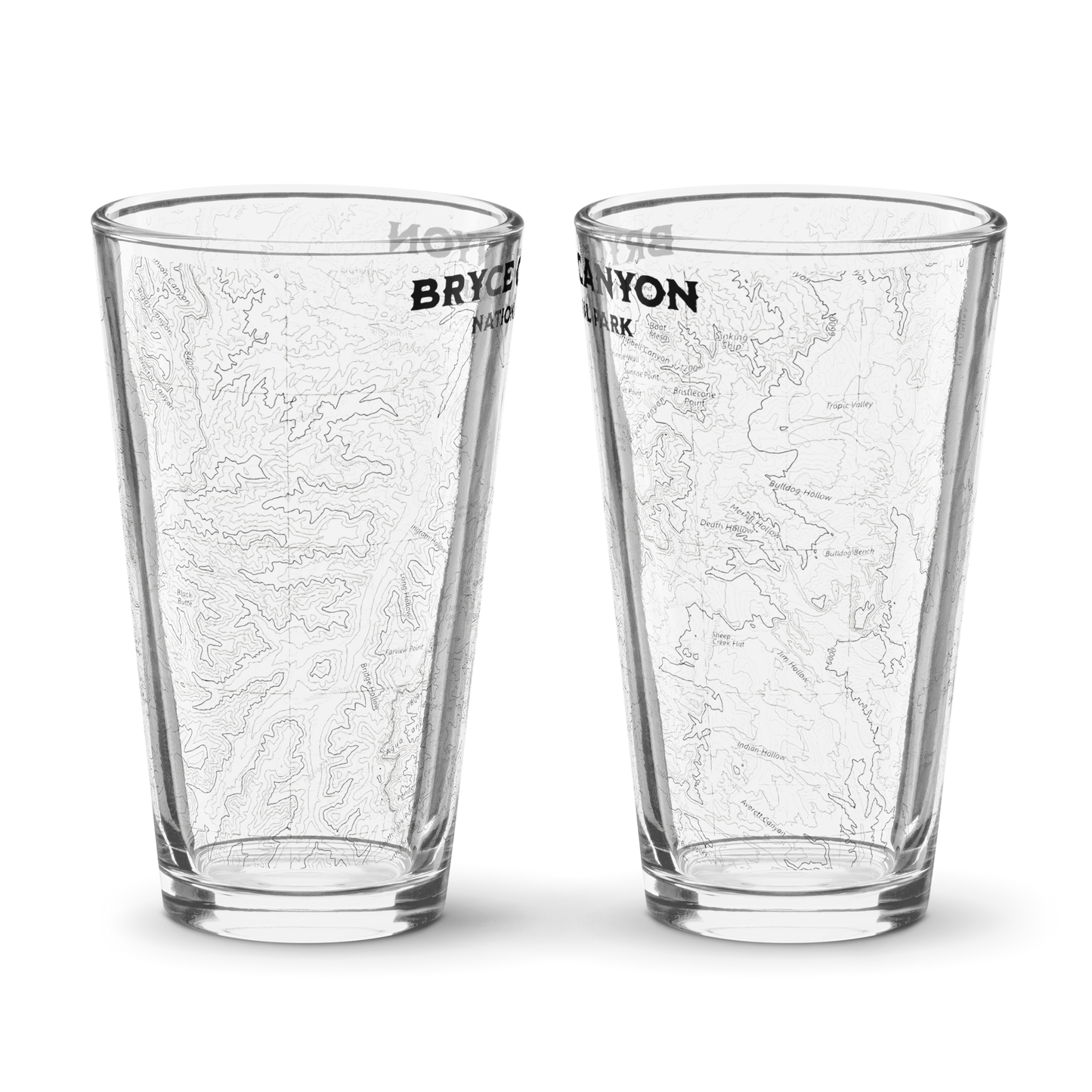 Bryce Canyon National Park Topographic Pint Glass