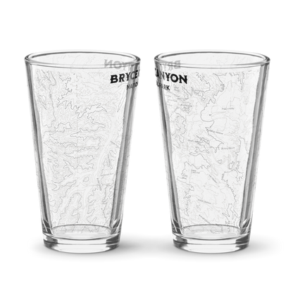 Bryce Canyon National Park Topographic Pint Glass
