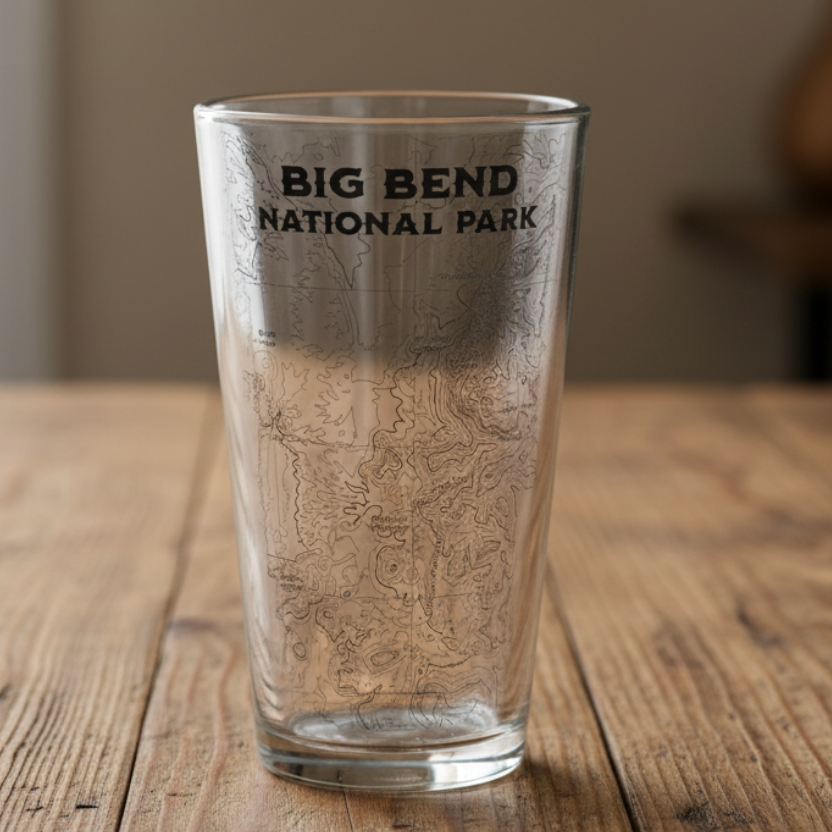 Big Bend National Park Topographic Pint Glass