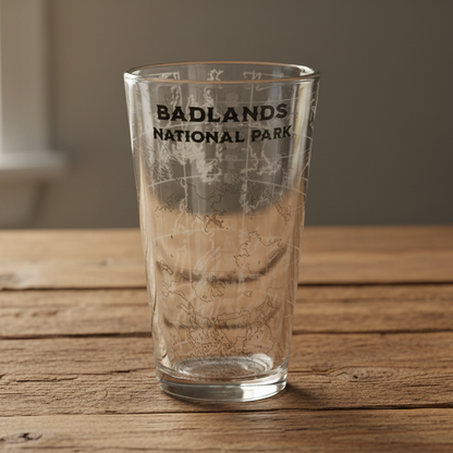 Badlands National Park Topographic Pint Glass