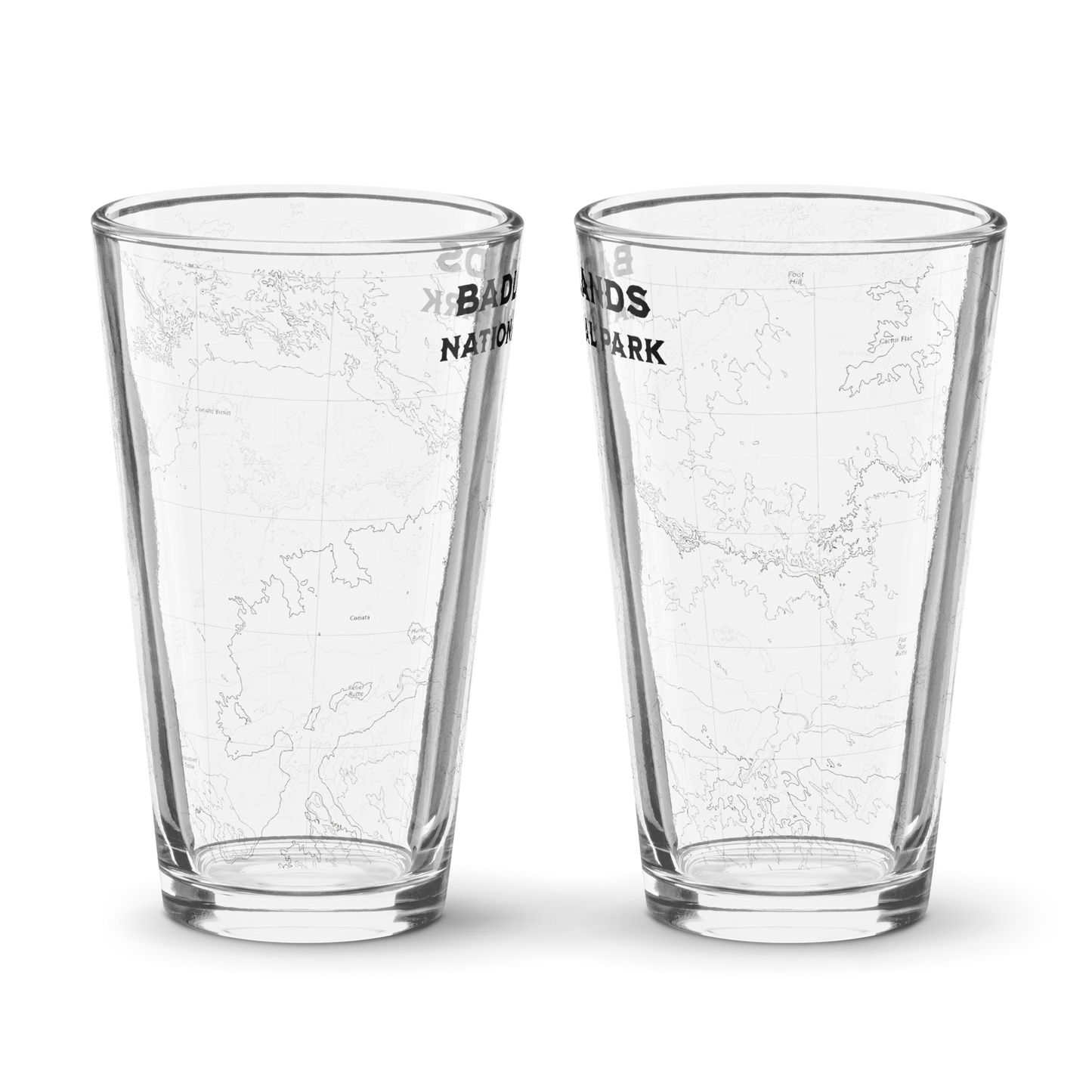Badlands National Park Topographic Pint Glass