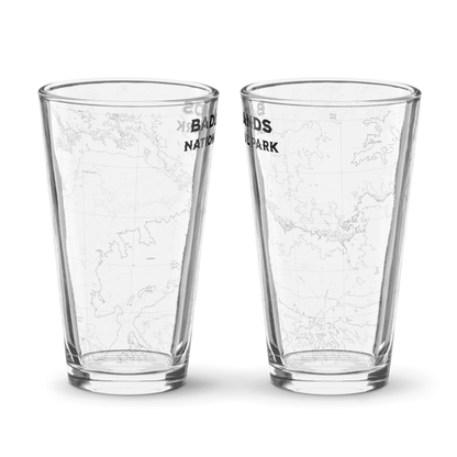 Badlands National Park Topographic Pint Glass