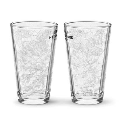 Denali National Park Topographic Pint Beer Glass