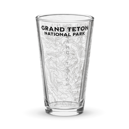 Grand Teton National Park Topographic Pint Glass