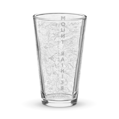 Mount Rainier Topographic Pint Glass