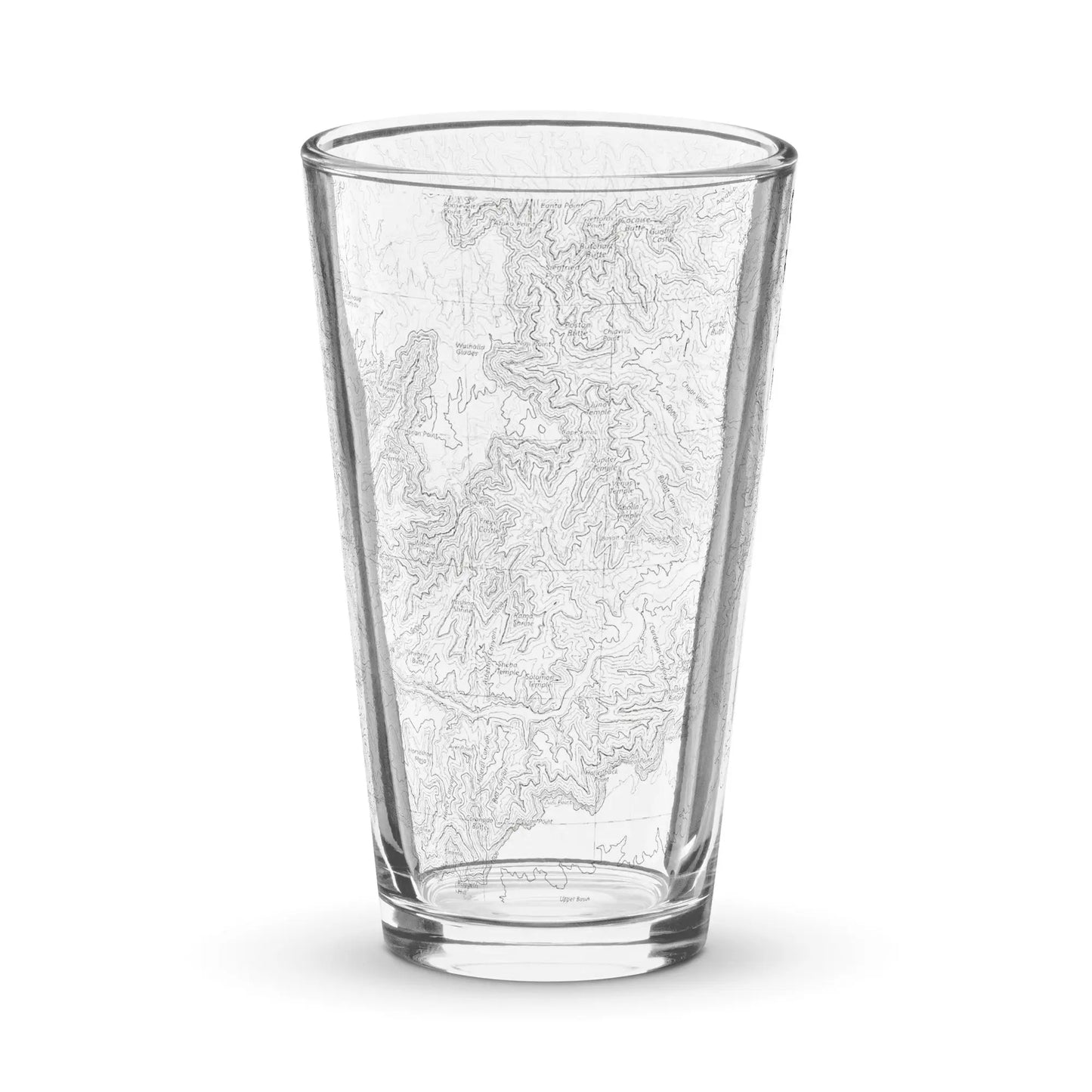 Grand Canyon National Park Topographic Map Pint Glass Drinkware Park Service Apparel