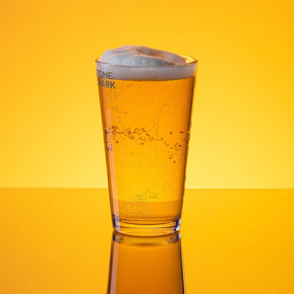 Yellowstone National Park Topographic Pint glass Drinkware Park Service Apparel