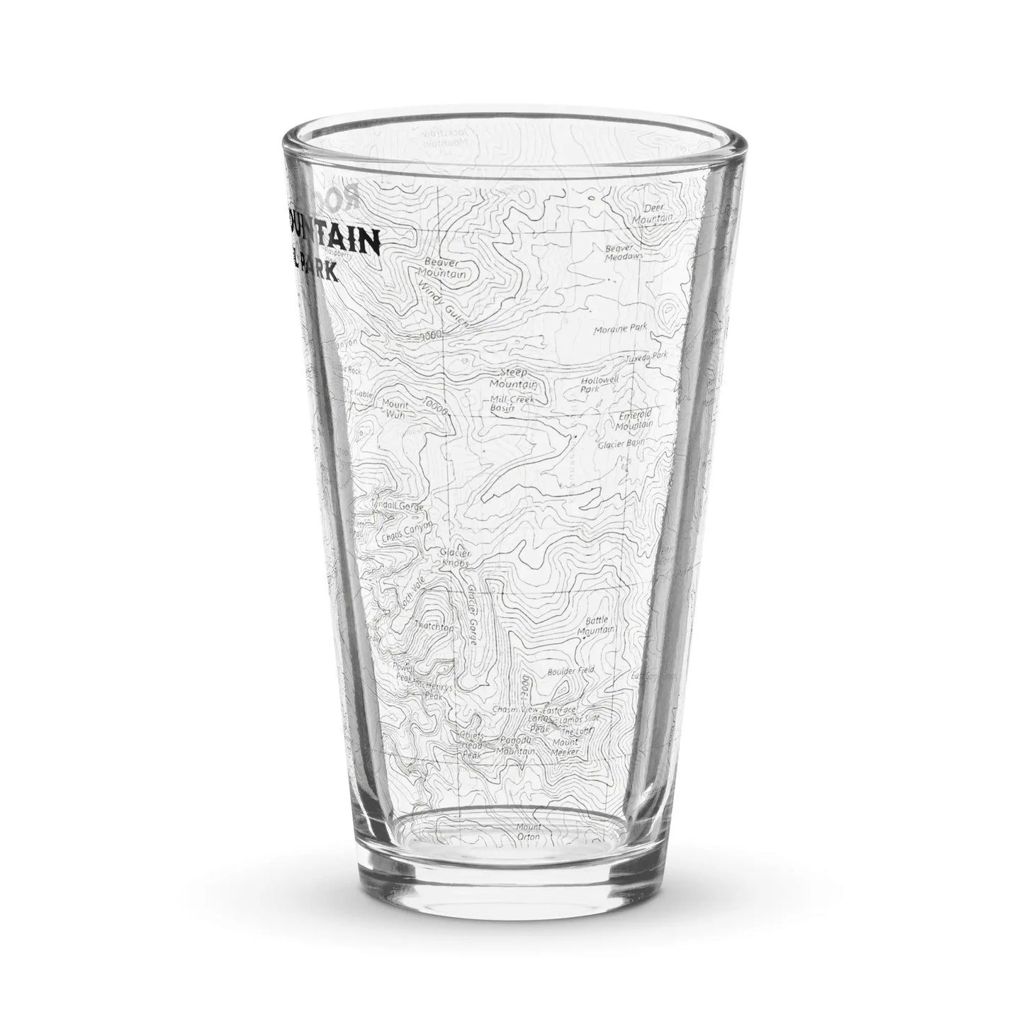 Rocky Mountain National Park Topographic Pint Glass USGS Map Park Service Apparel