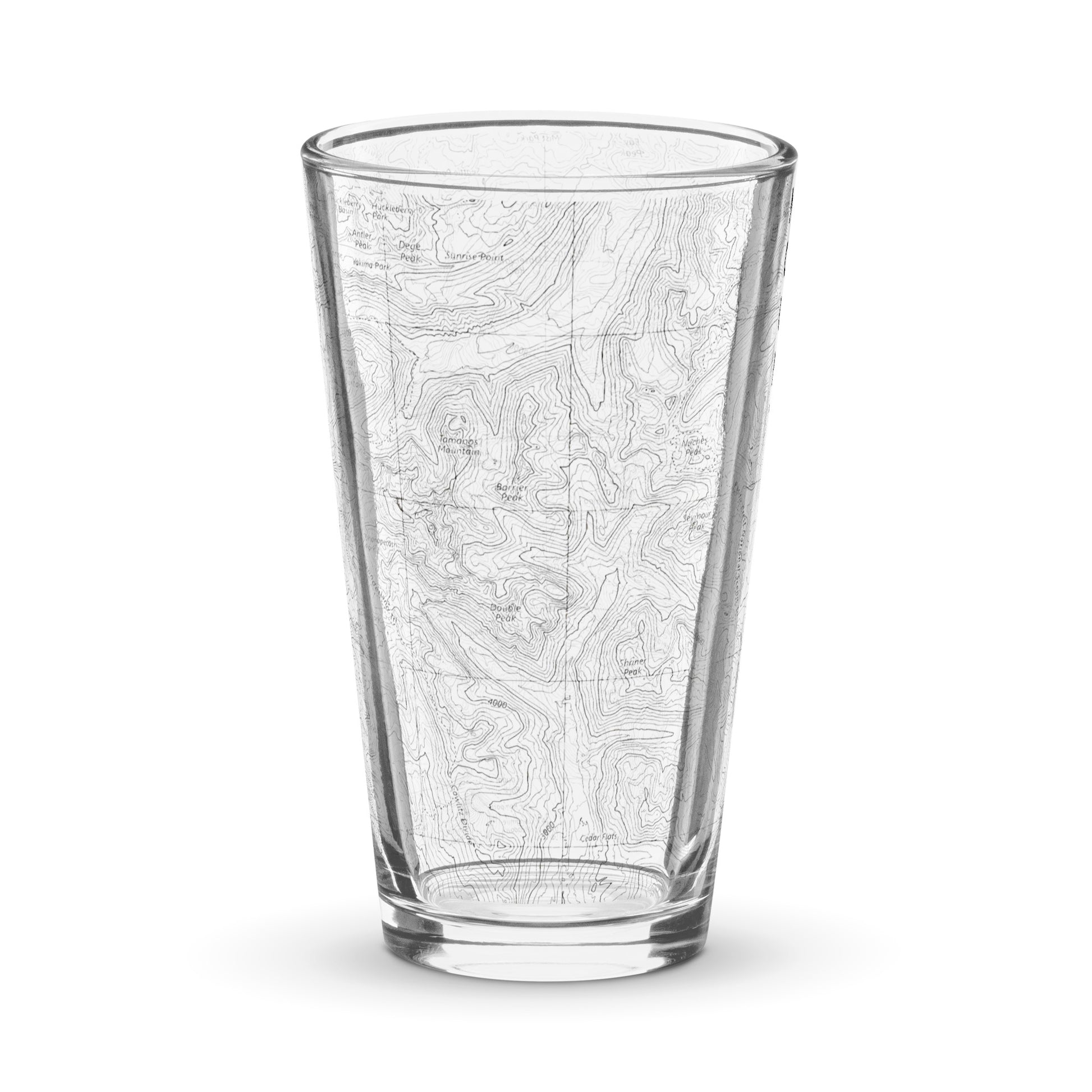 Mount Rainier Topographic Pint Glass pint glass Park Service Apparel