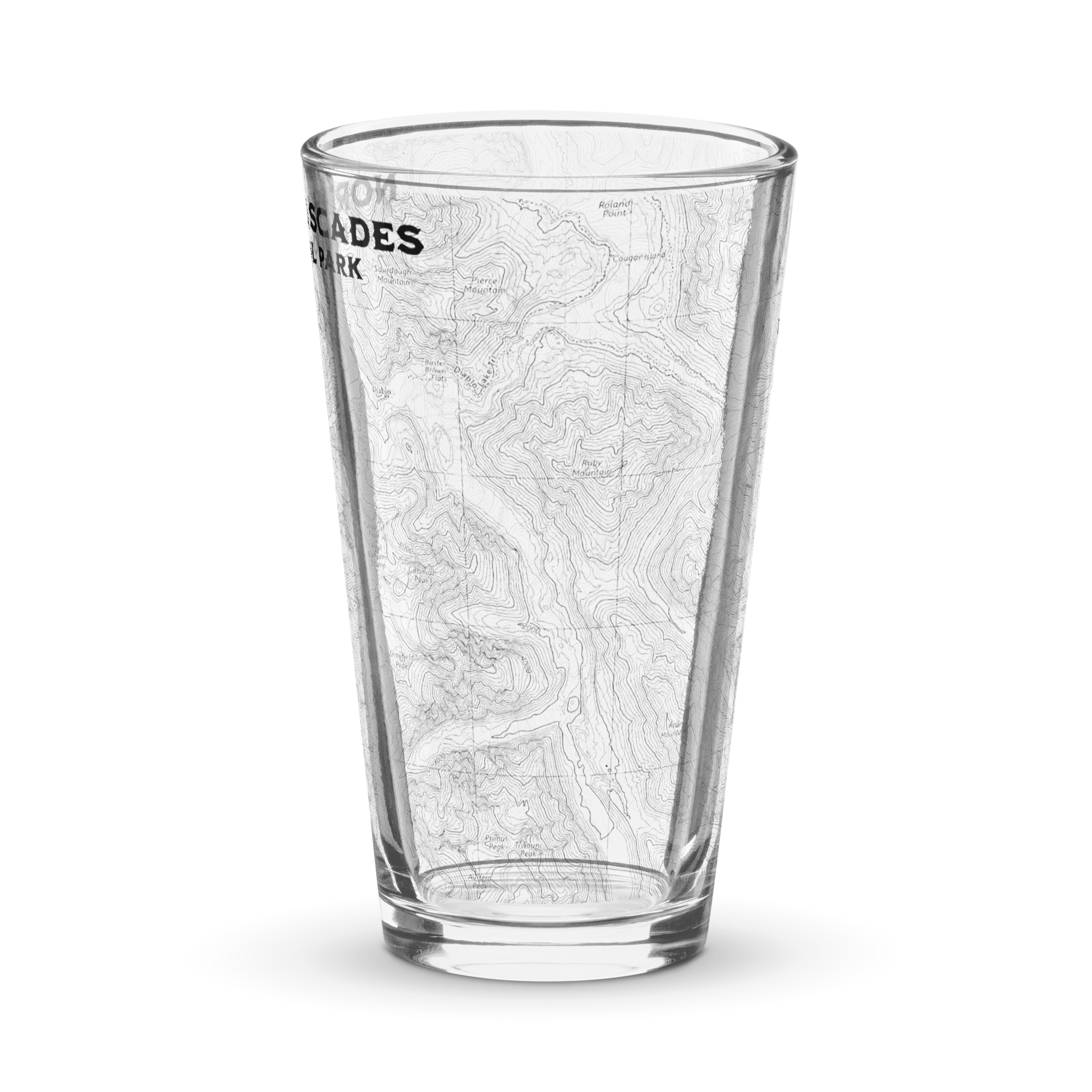 North Cascades National Park Topographic Pint Glass pint glass Park Service Apparel