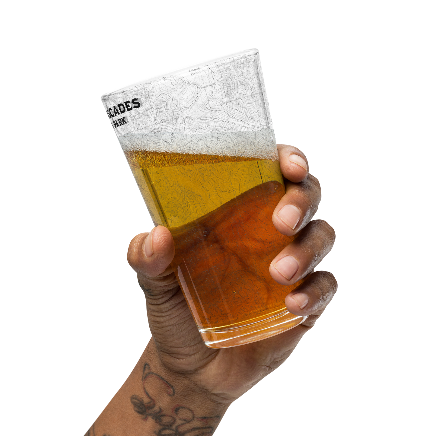 North Cascades National Park Topographic Pint Glass pint glass Park Service Apparel