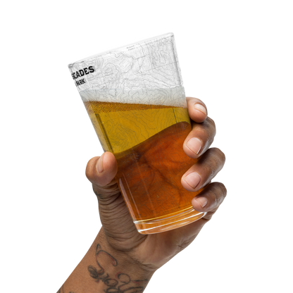 North Cascades National Park Topographic Pint Glass pint glass Park Service Apparel