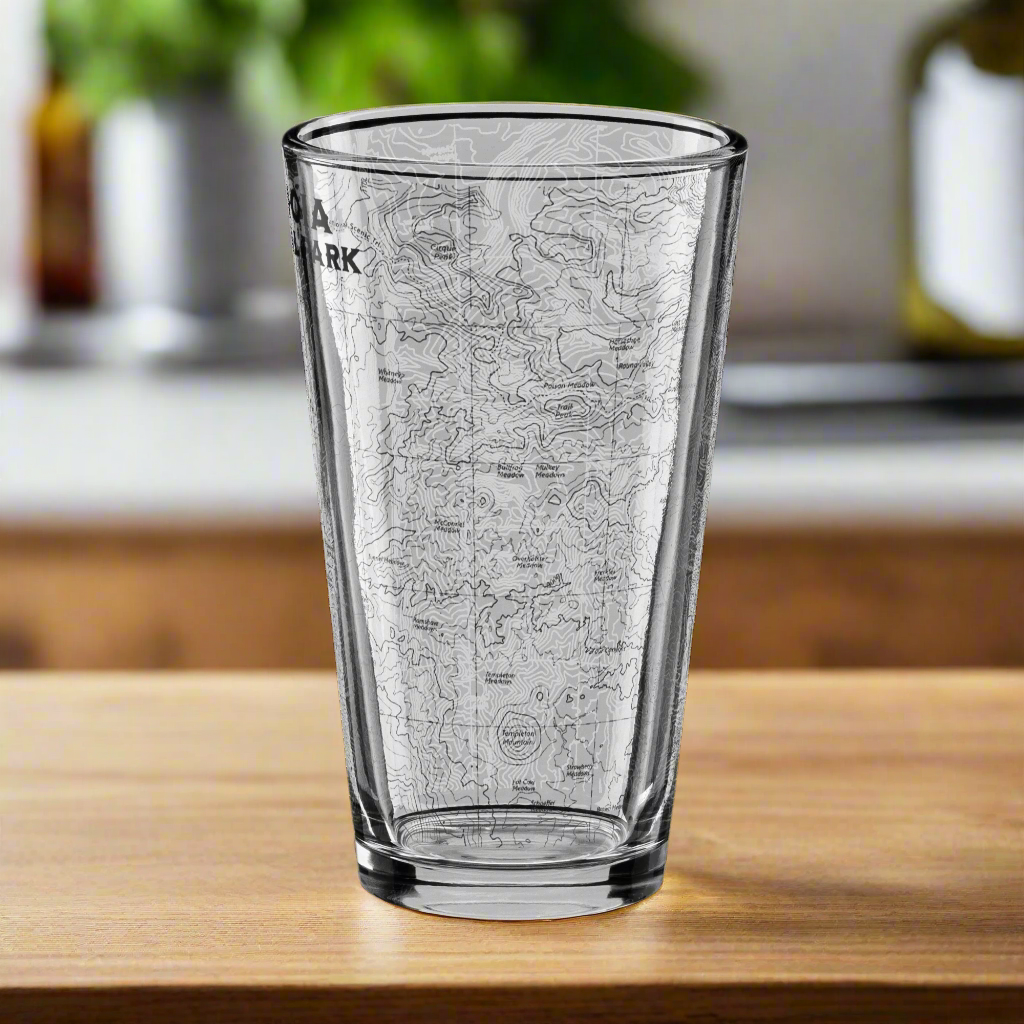 Sequoia National Park Topographic Pint Glass pint glass Park Service Apparel