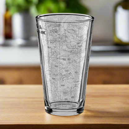 Sequoia National Park Topographic Pint Glass pint glass Park Service Apparel