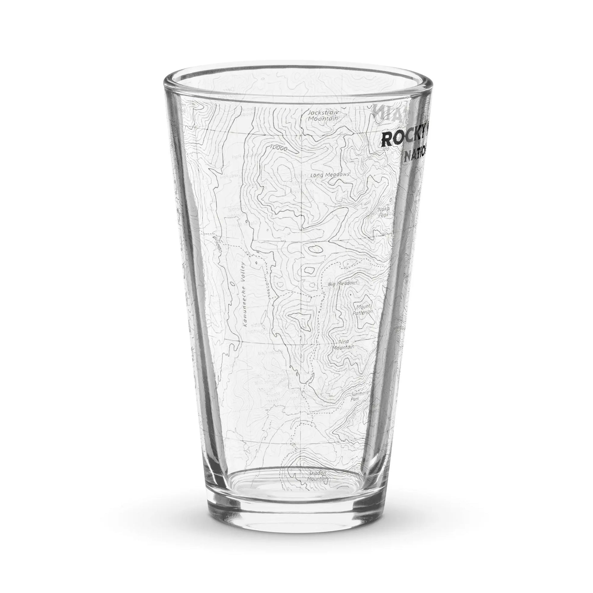 Rocky Mountain National Park Topographic Pint Glass USGS Map Park Service Apparel