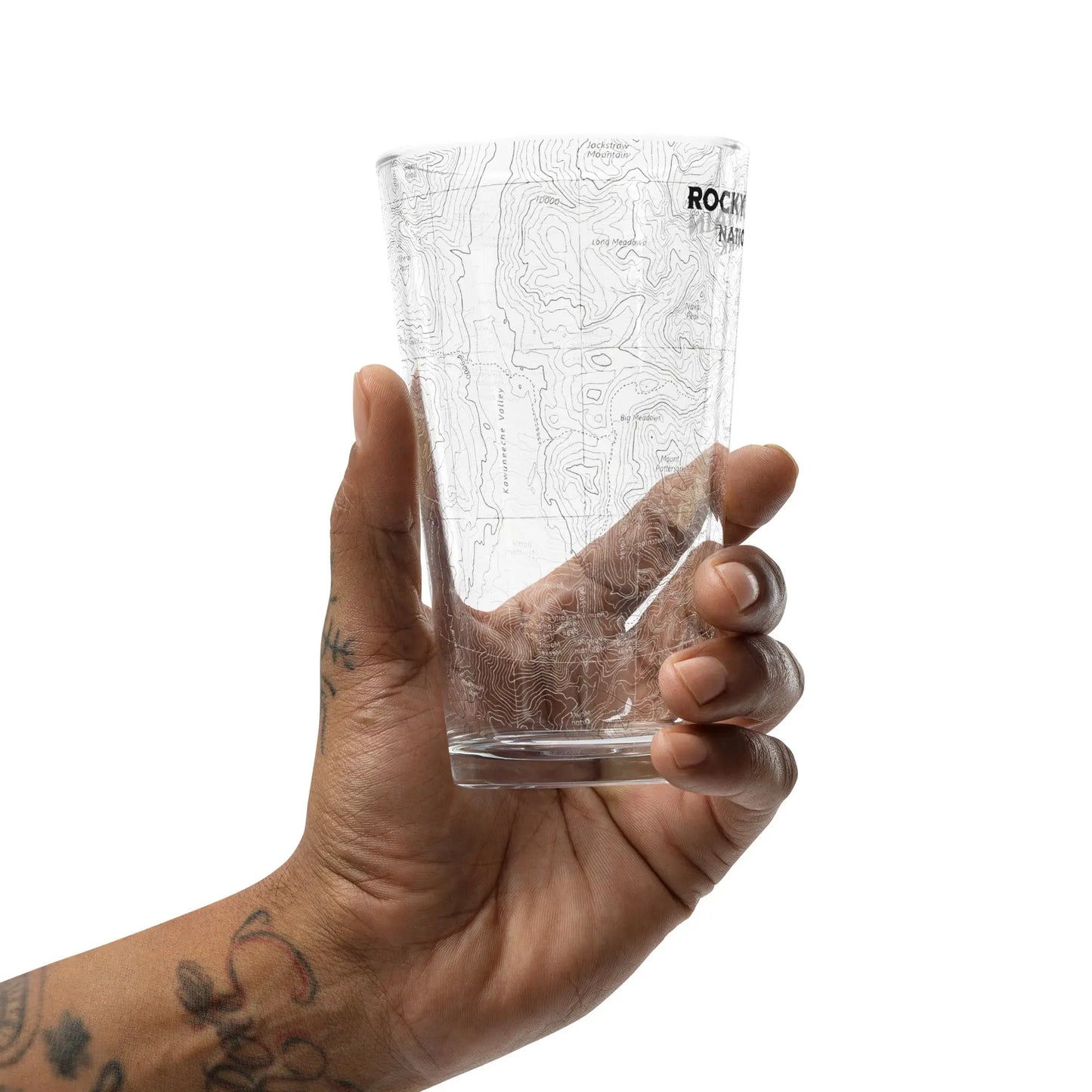 Rocky Mountain National Park Topographic Pint Glass USGS Map Park Service Apparel