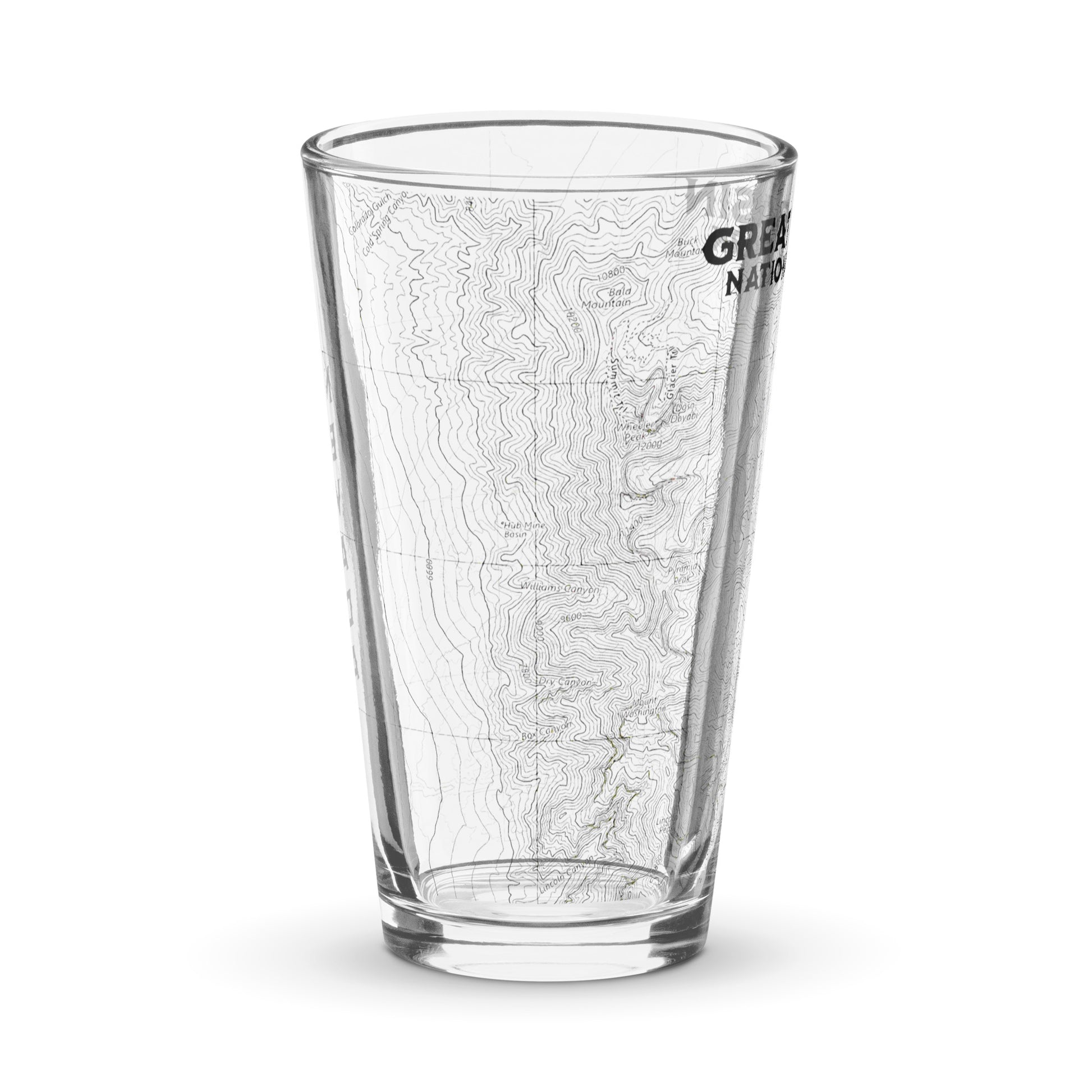 Great Basin National Park Topographic Pint Glass Drinkware Park Service Apparel