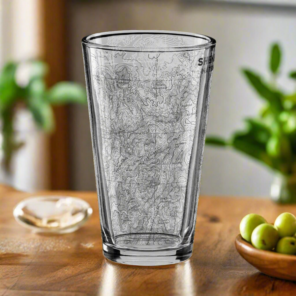 Shenandoah National Park Topographic Pint Glass pint glass Park Service Apparel