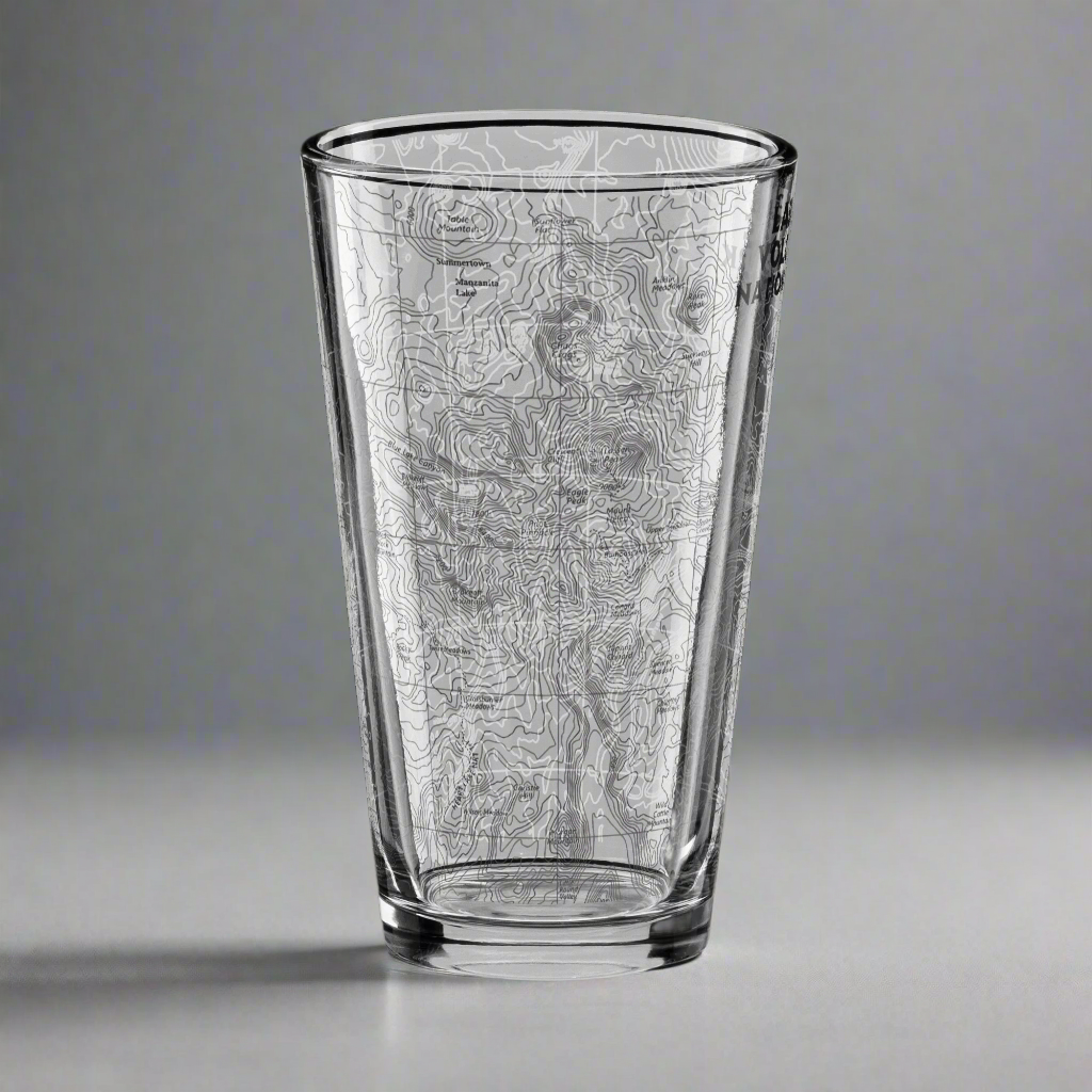 Lassen Volcanic National Park Topographic Pint Glass pint glass Park Service Apparel