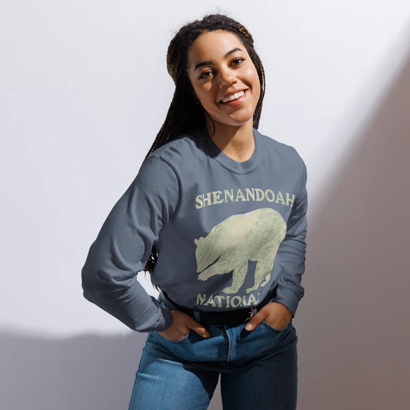 Shenandoah Bear Heavyweight Long Sleeve Topo Tee - Parks ApparelLong - sleeve