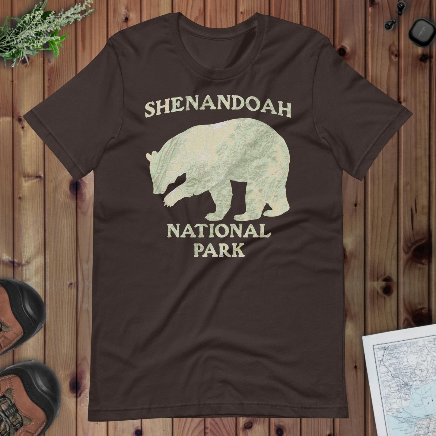 Shenandoah Bear national park topo t-shirt alternate apparel color or product angle