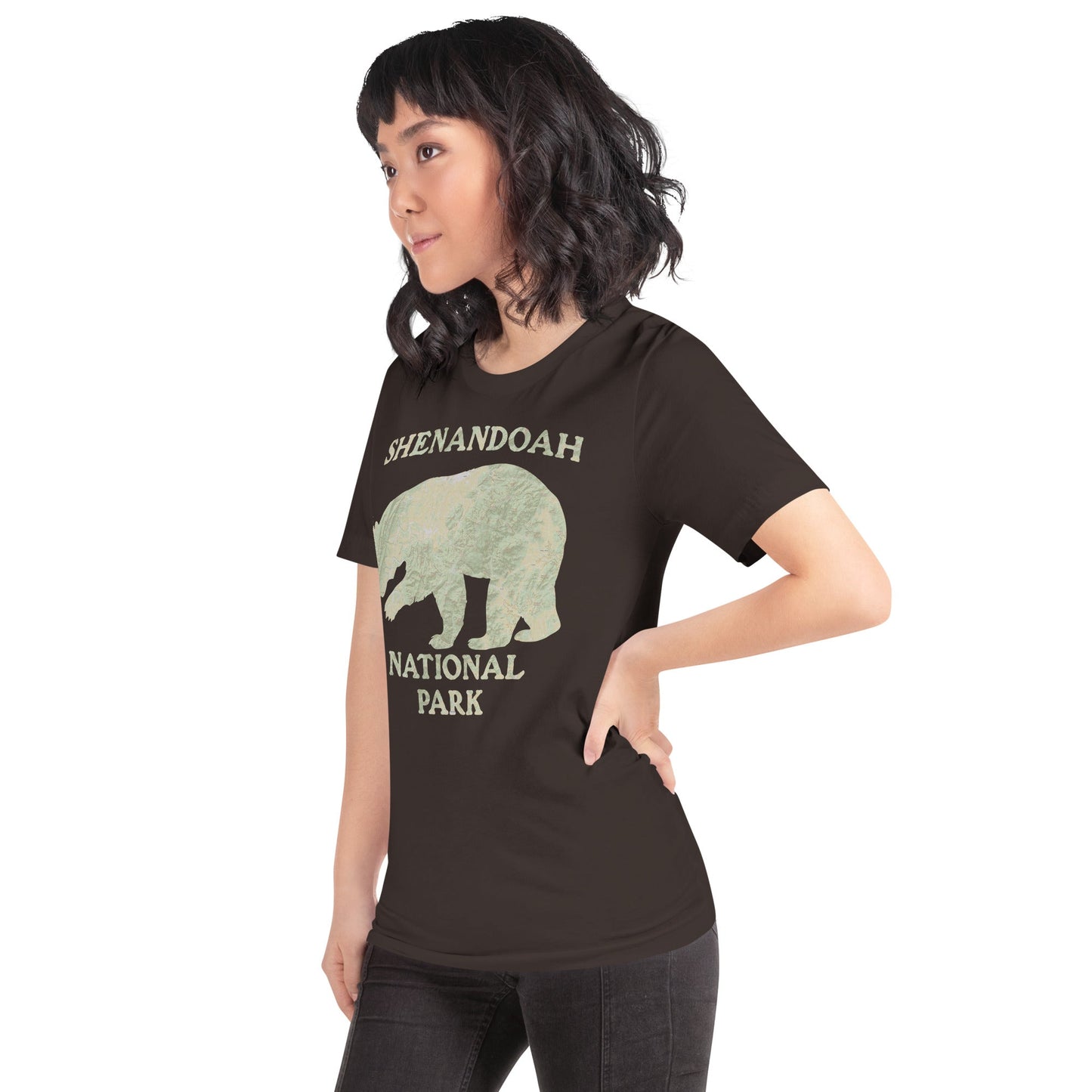 Shenandoah Bear national park topo t-shirt detail or alternate product view