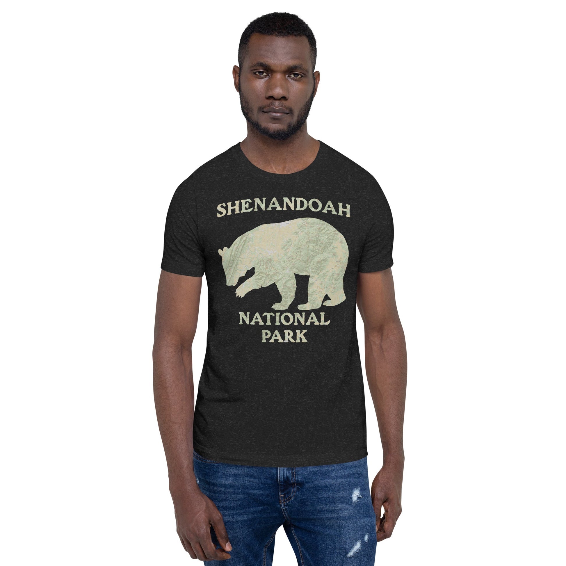 Shenandoah Bear national park topo t-shirt alternate apparel color or product angle