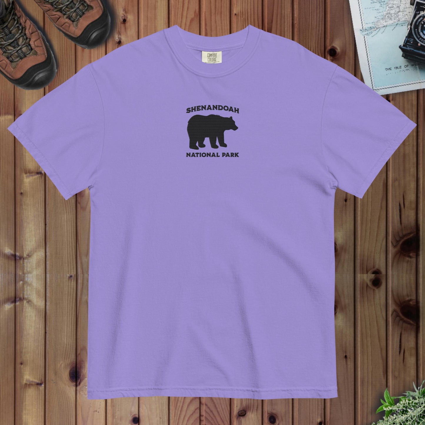 Shenandoah National Park premium embroidered t-shirt shown in lifestyle or modeled setting