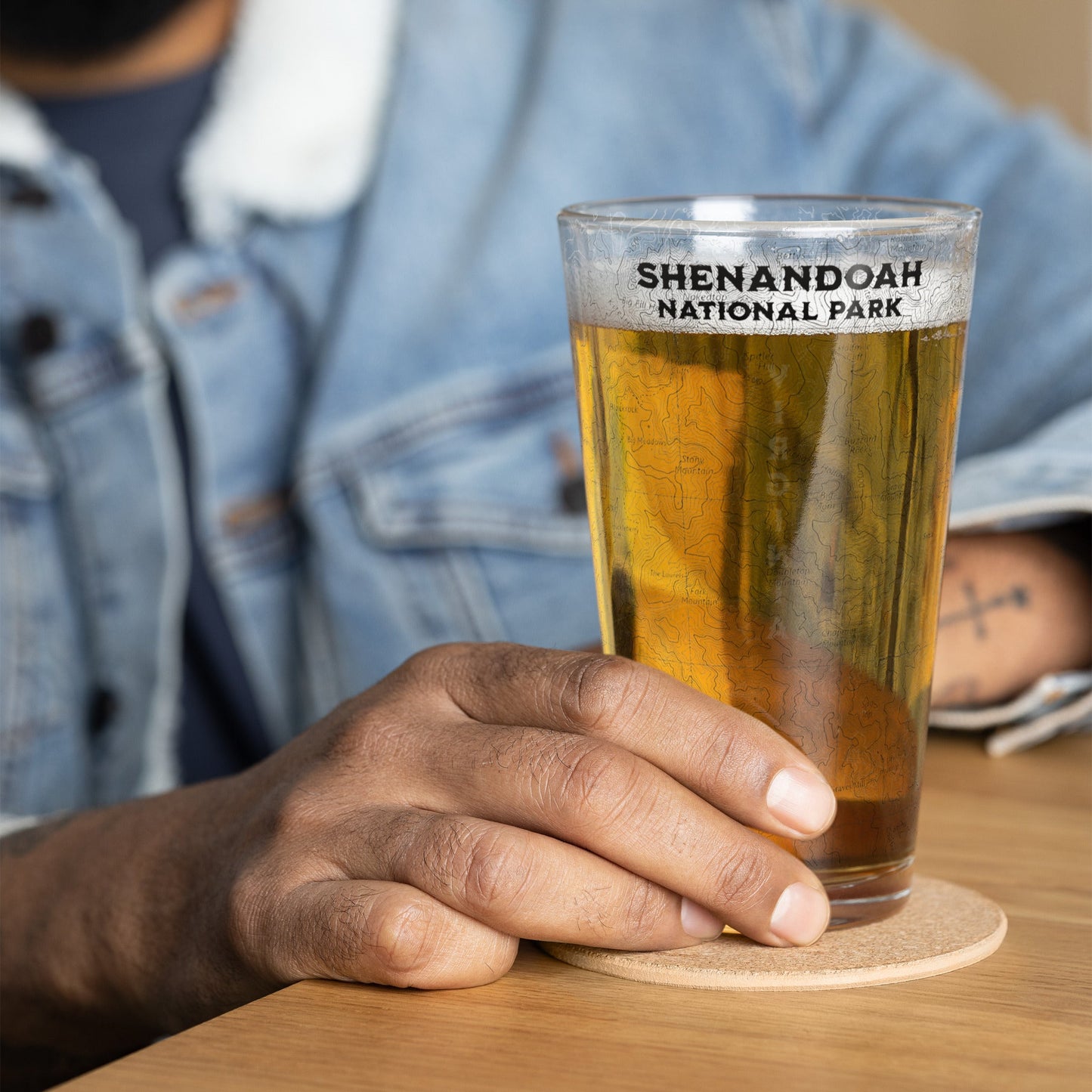Shenandoah National Park topographic pint glass alternate product view