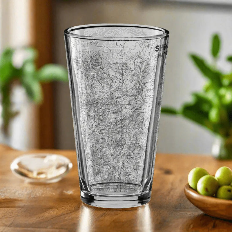 Shenandoah National Park topographic pint glass alternate product view