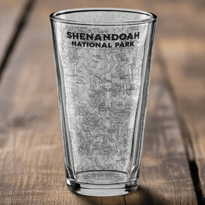 Shenandoah National Park topographic pint glass primary product view