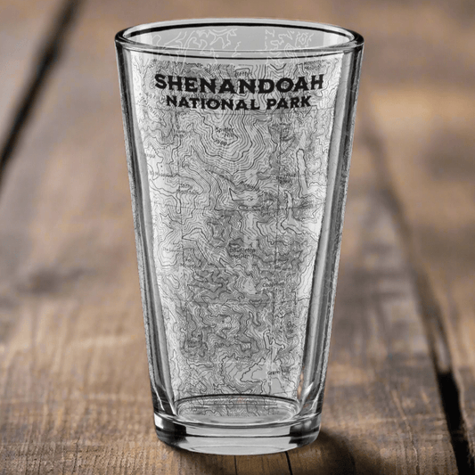 Shenandoah National Park topographic pint glass primary product view