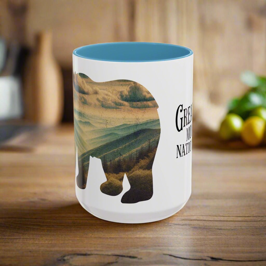 Great Smoky Mountains National Park bear colored coffee mug alternate product view