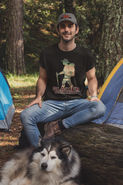 Glacier National Park Hiker Unisex T-Shirt T-Shirt Printify