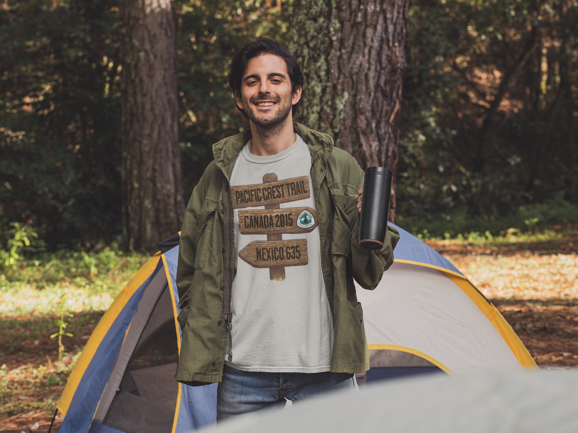 Pacific Crest Trail Unisex T-Shirt Mexico Canada 2650 Mile Sign T-Shirt Printify