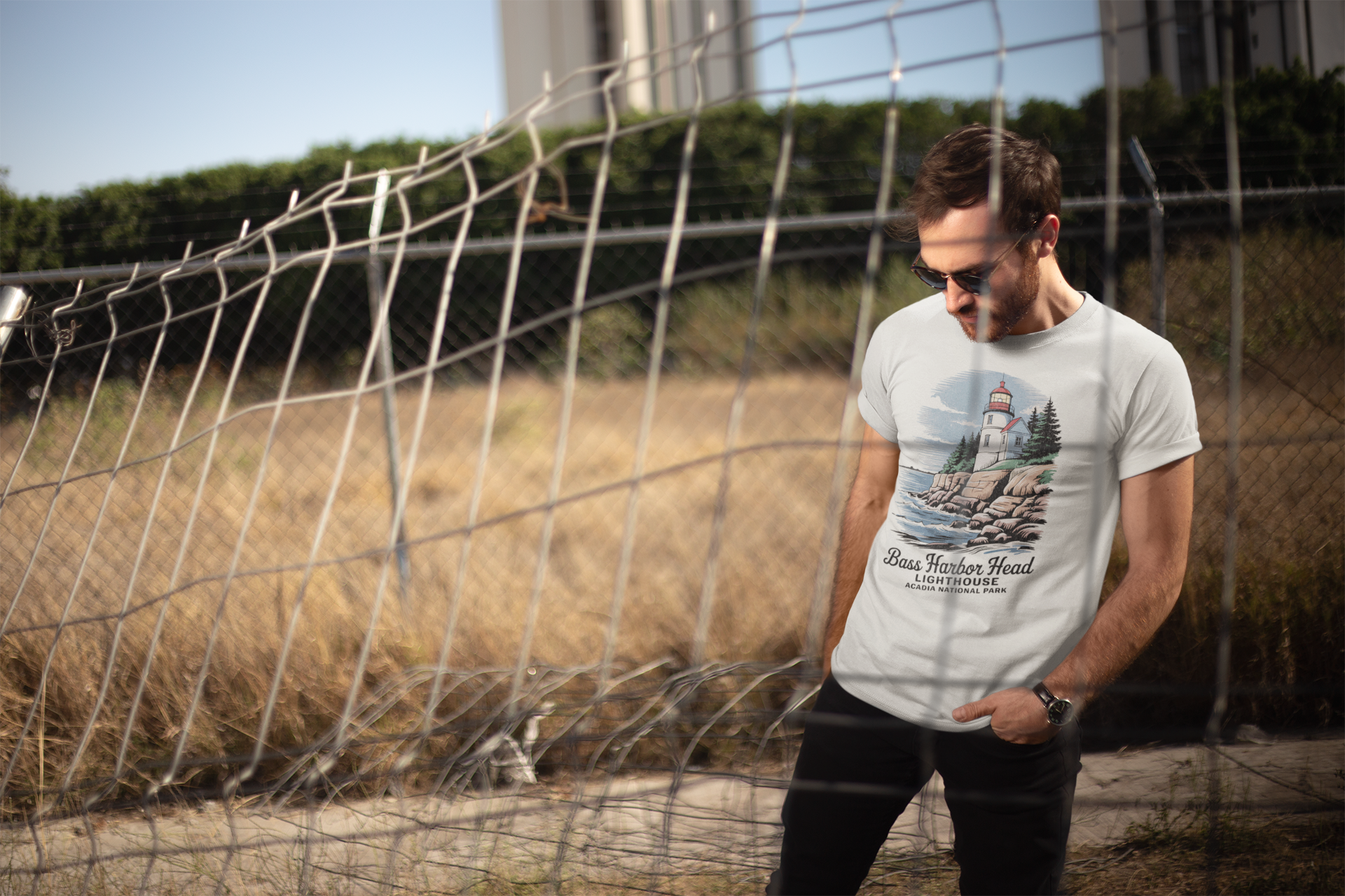 Bass Harbor Head Lighthouse Acadia Unisex T-Shirt T-Shirt Printify