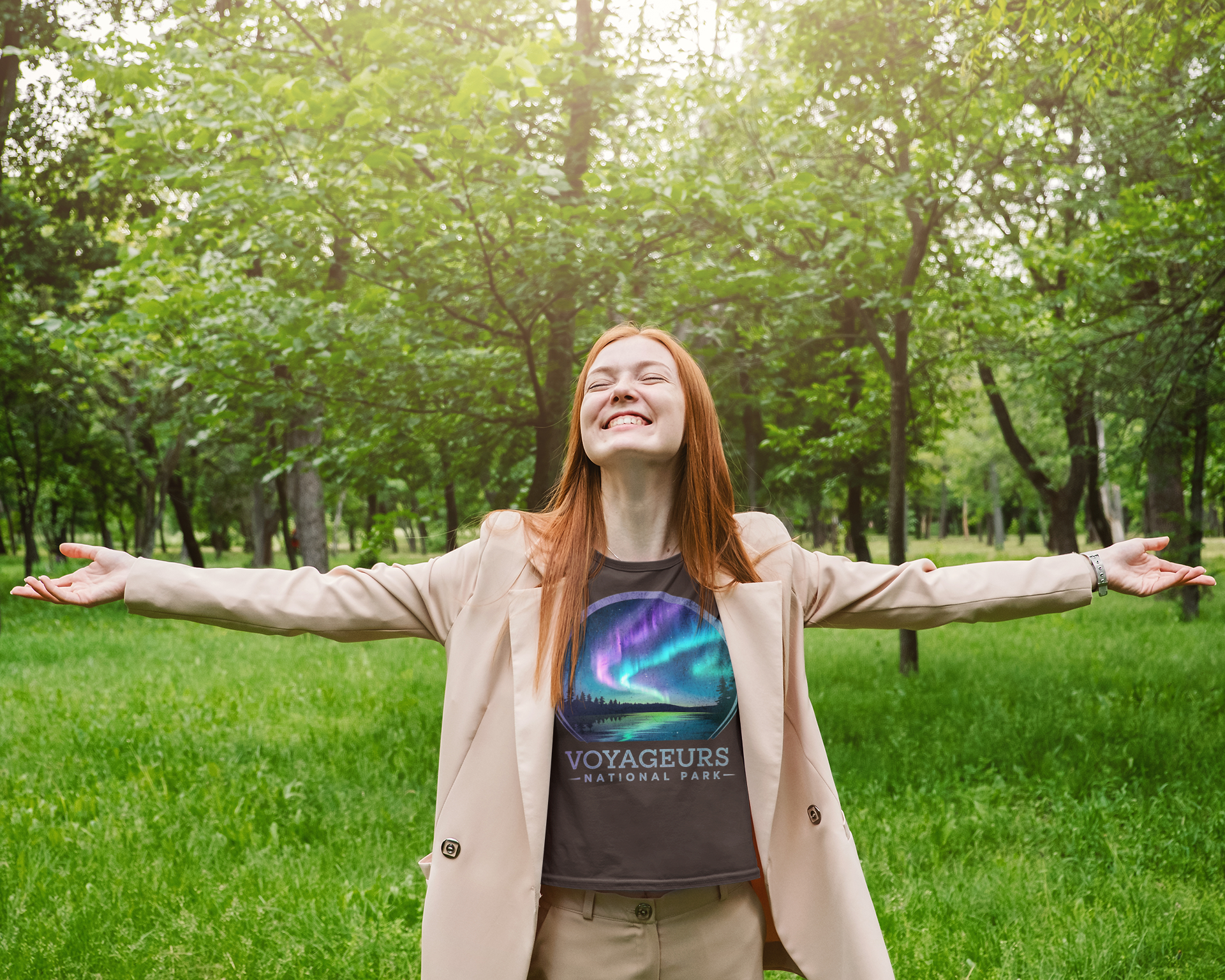 Voyageurs National Park Unisex T-Shirt Northern Lights T-Shirt Printify