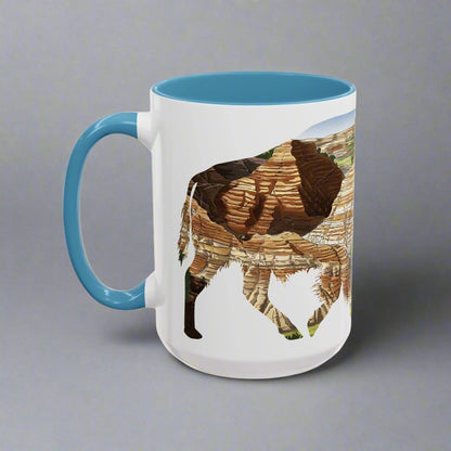 Theodore Roosevelt National Park North Dakota bison colored accent mug showing design detail or product variation