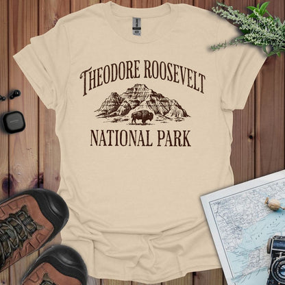 Theodore Roosevelt National Park graphic t-shirt shown in lifestyle or modeled setting